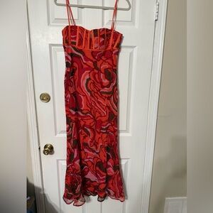 ASOS Red and Pink Floral Maxi Dress